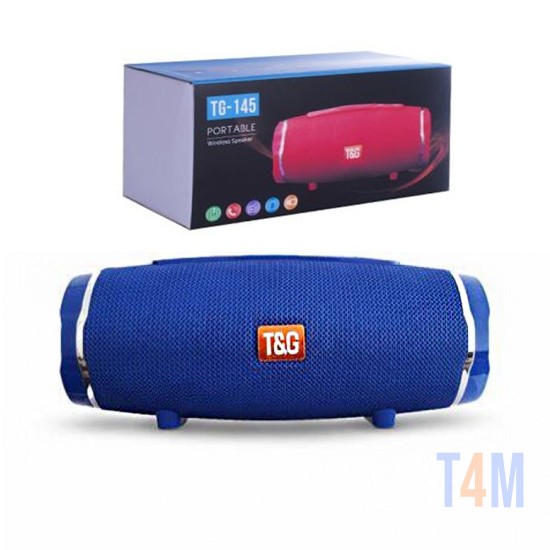 COLUNA DE SOM PORTÁTIL T&G TG-145 USB/CARTÃO TF/RÁDIO FM AZUL